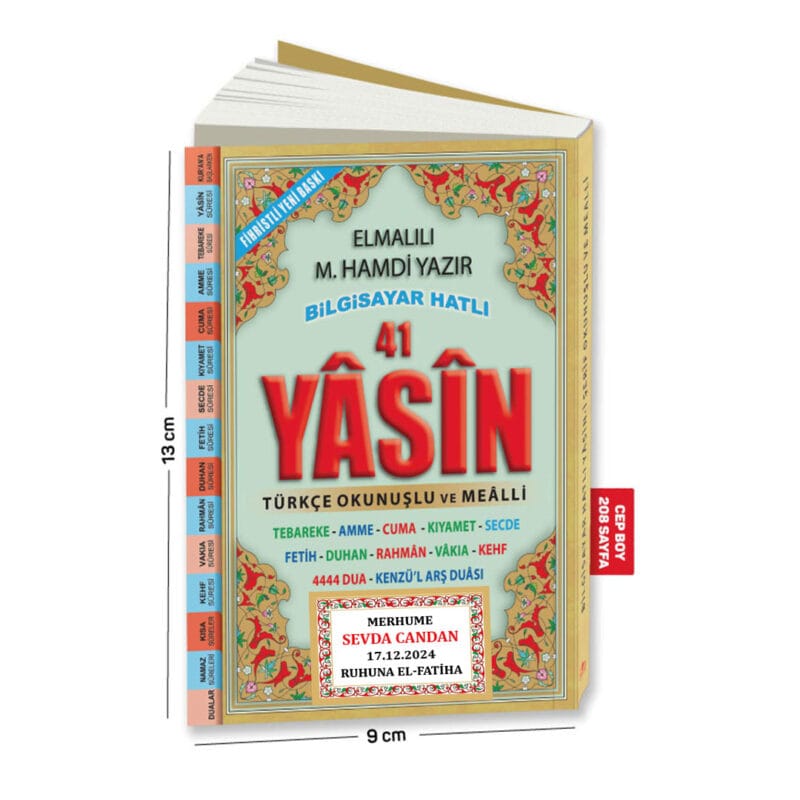 Cep Boy İsim Etiketli Yasin-i Şerif Sarı