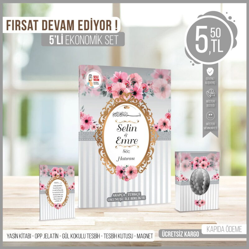 5'li Jelatinli  Gri Mevlid Seti-120