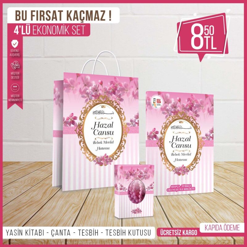 4’lü Çantalı Pembe Mevlid Seti-101