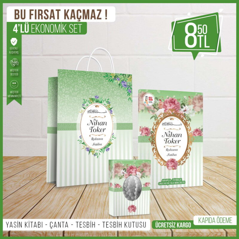 4’lü Çantalı Yeşil Mevlid Seti-100
