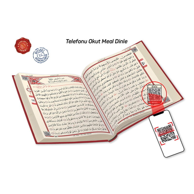 Kuranı Kerim Bilgisayar Hatlı Cami Kebir Boy Bordo Renk - Görsel 4