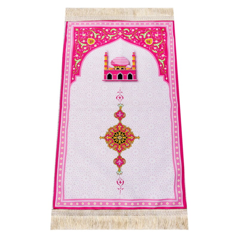 Dijital Baskılı Çocuk Seccadesi - Pembe Desenli Model