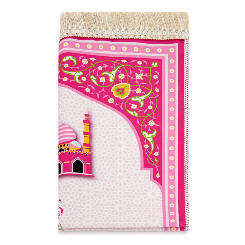 Dijital Baskılı Çocuk Seccadesi - Pembe Desenli Model - Görsel 2