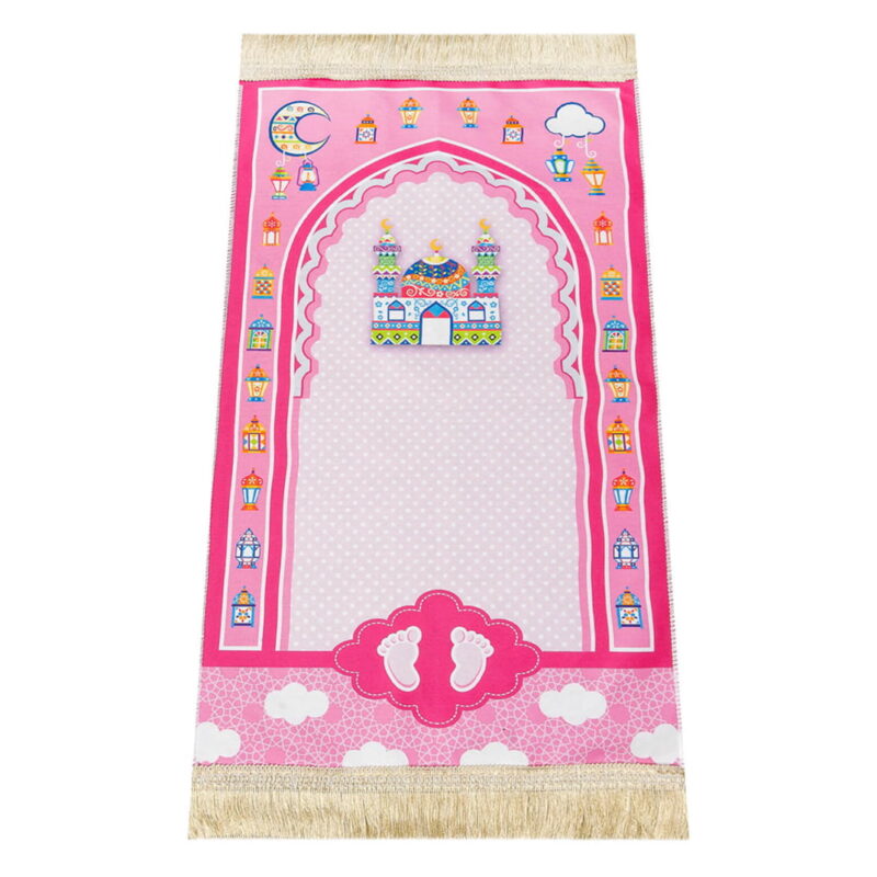 Dijital Baskılı Çocuk Seccadesi - Pembe Cami Model