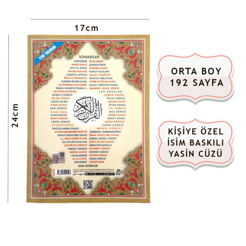 Özel Örtücü Etiketli Sesli Yasin-i Şerif Türkçe Fihristli Orta Boy-1 - Görsel 4