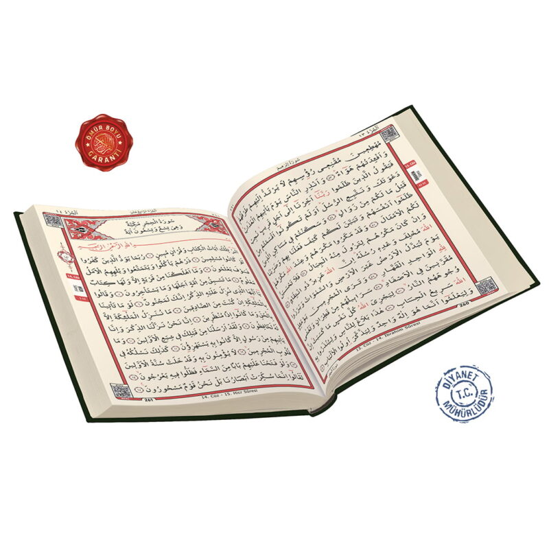 Kuranı Kerim Bilgisayar Hatlı Cami Kebir Boy Yeşil Renk - Görsel 2