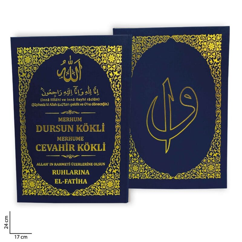 Yaldız Baskı – Özel Ciltli İsim Baskılı Yasin Cüzü Lacivert