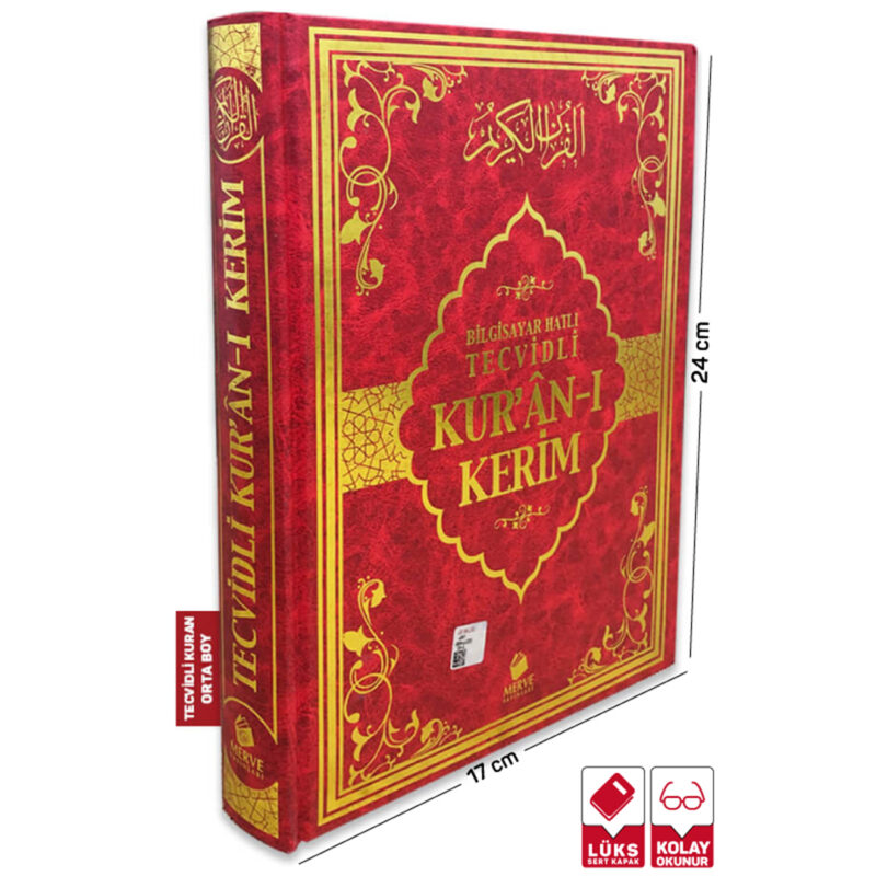 Tecvidli Kuran-ı Kerim Orta Boy Kırmızı Renk