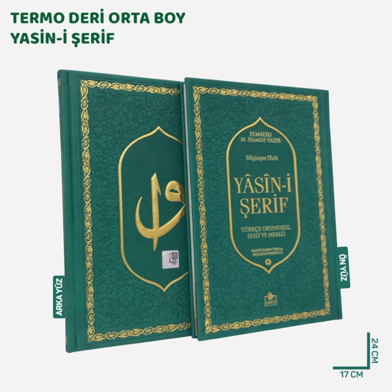 Lüks Termo Deri Yasin-i Şerif Orta Boy Yeşil