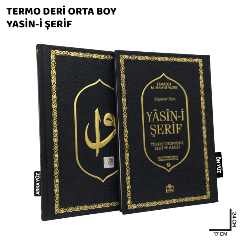 Lüks Termo Deri Yasin-i Şerif Orta Boy Siyah