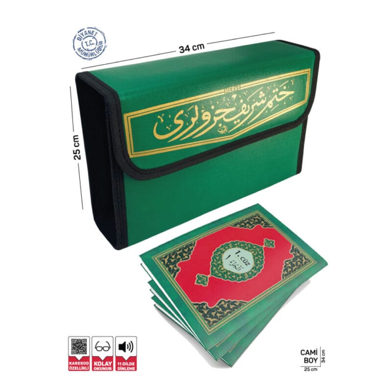 Kuranı Kerim Hatmi Şerif 30 Cüz Cami Boy Yeşil