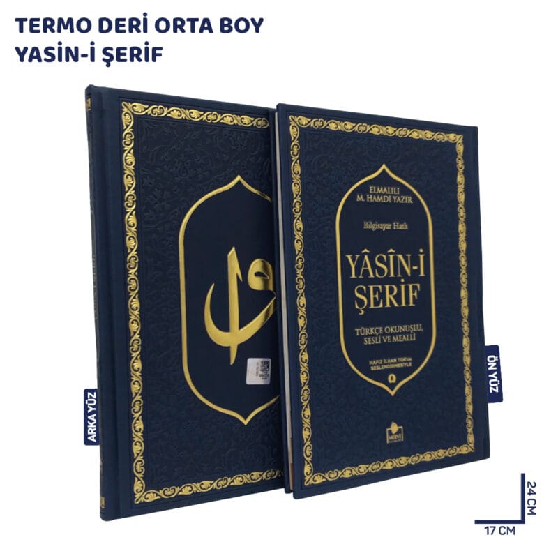 Lüks Termo Deri Yasin-i Şerif Orta Boy Lacivert
