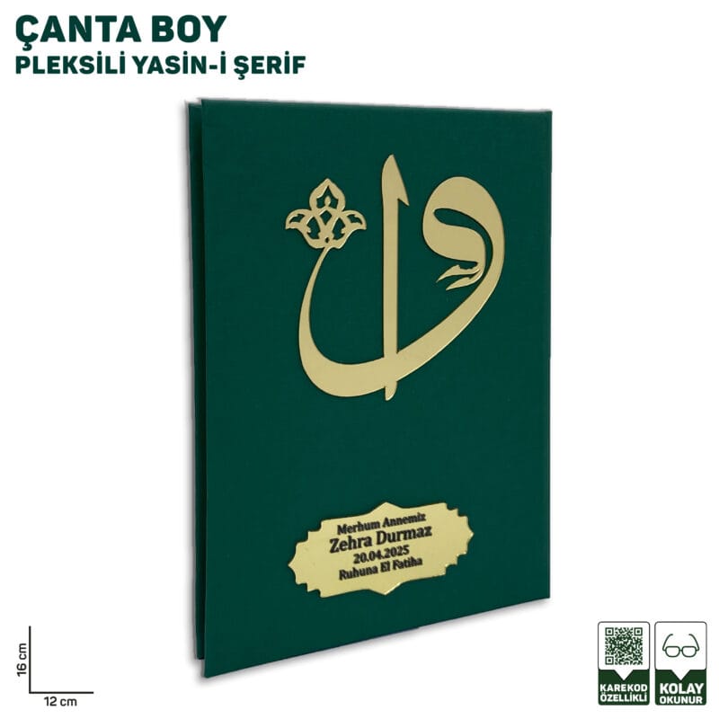 Yeşil Renk Çanta Boy Pleksi Yasin