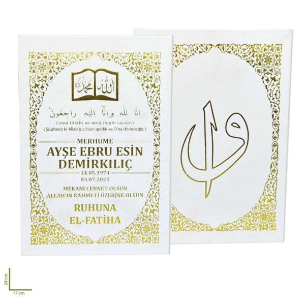 Yaldız Baskı – Özel Ciltli İsim Baskılı Yasin Cüzü Beyaz