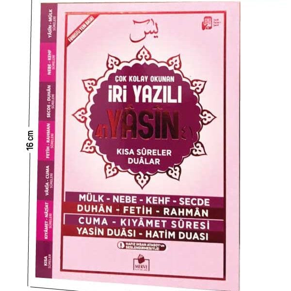 Yasin-i Şerif Arapça Kolay Okunuşlu İri Yazılı Çanta Boy (Pembe)