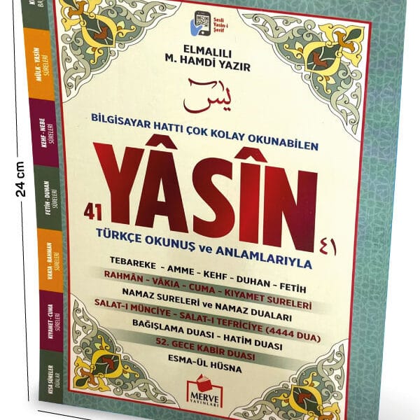 Yasini Şerif Üçlü (Türkçe Okunuş ve Anlamlarıyla) Fihristli Orta Boy Mint Yeşili